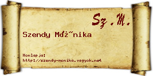 Szendy Mónika névjegykártya